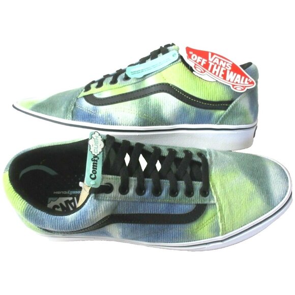 Vans Men's Comfycush Old Skool Blotched Tie Dye Corduroy Skate Shoes Size 9.5 - Picture 1 of 5